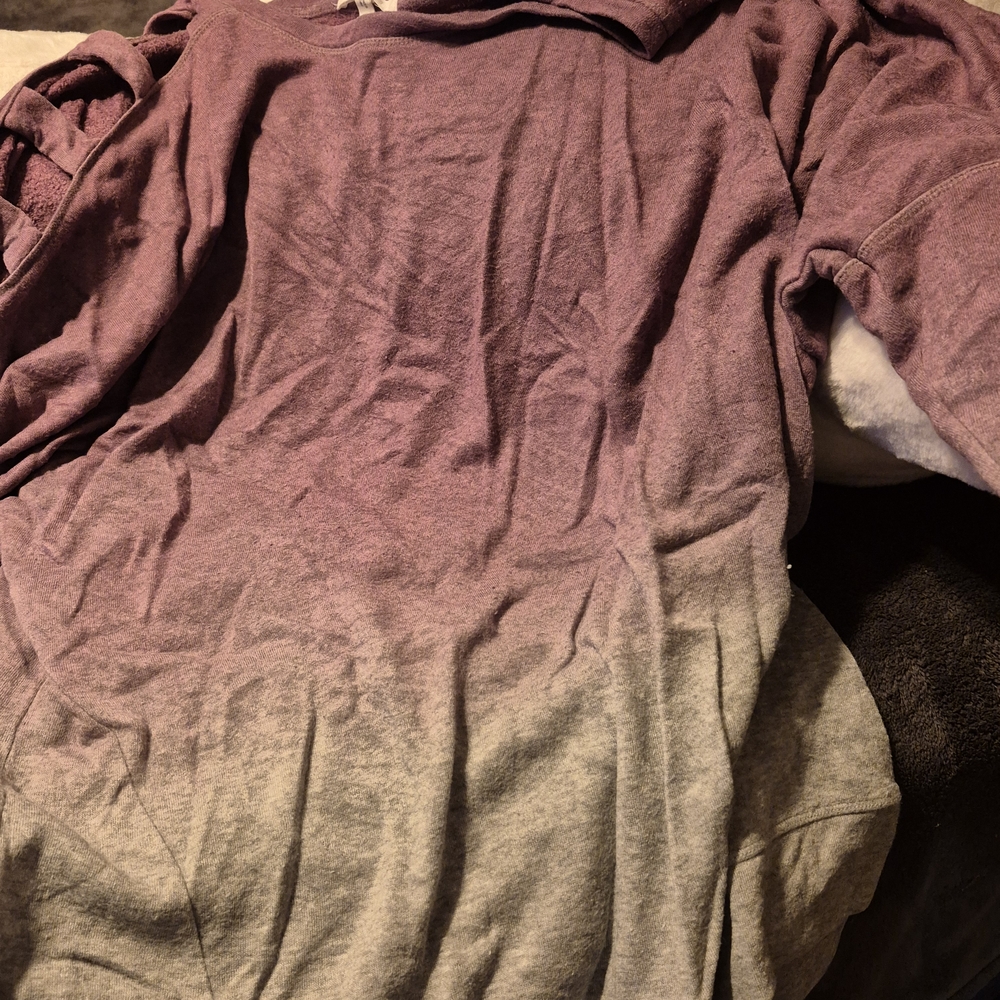 Maurices Plum and Charcoal Ombre Sweatshirt